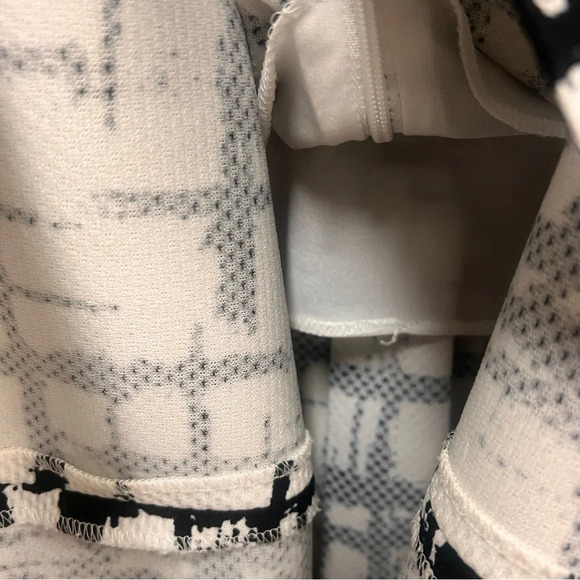 Black Label by Evan Picone Black & White Pleated Fit & Flare Dress Size 8 - Picture 8 of 13